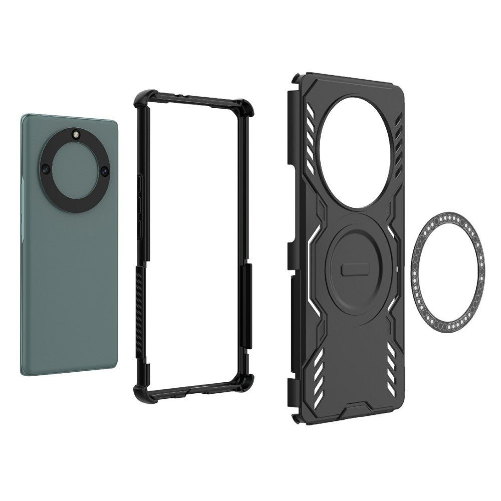 For Honor Magic5 Lite 5G  /  X9a 5G  /  X40 5G Magnetic Case Butterfly Armor Hollow Heat Dissipation PC + TPU Phone Cover