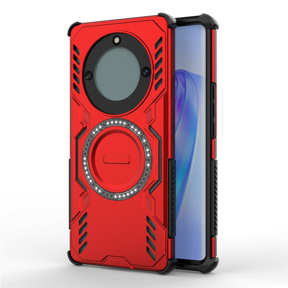 For Honor Magic5 Lite 5G  /  X9a 5G  /  X40 5G Magnetic Case Butterfly Armor Hollow Heat Dissipation PC + TPU Phone Cover