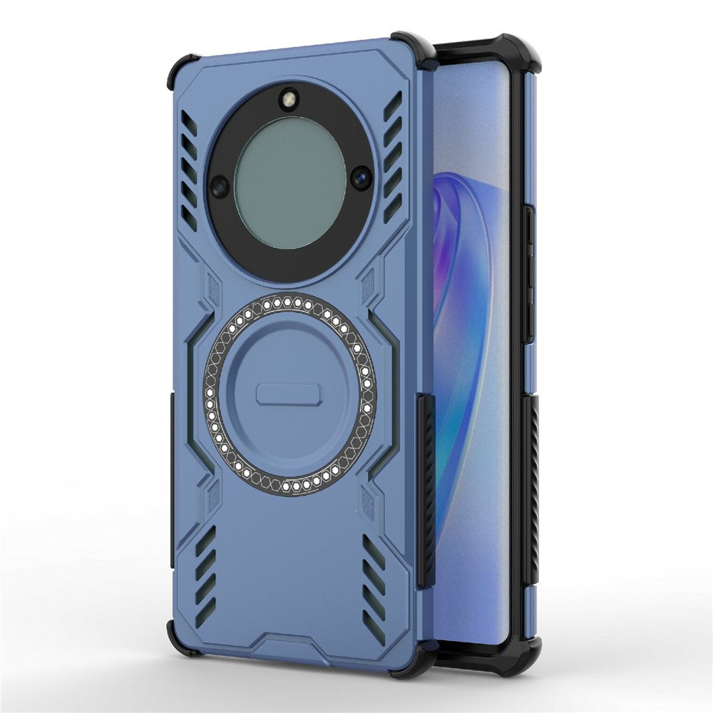 For Honor Magic5 Lite 5G  /  X9a 5G  /  X40 5G Magnetic Case Butterfly Armor Hollow Heat Dissipation PC + TPU Phone Cover