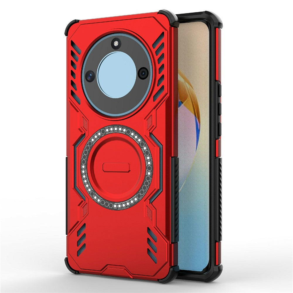 Honor X50 5G / X9b 5G / Magic6 Lite 5G Magnetiskt Skal Butterfly Armor Hollow Värmeavledande PC + TPU mobilskal