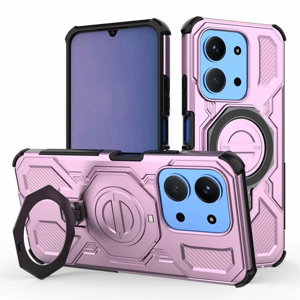 Magnetic Case For Xiaomi Redmi 15C 5G (EU) (173mm)  /  4G (EU) (173mm)  /  Poco C85 4G (173mm) Kickstand PC + TPU Phone Back Cover