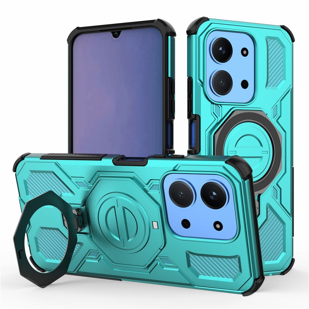 Magnetic Case For Xiaomi Redmi 15C 5G (EU) (173mm)  /  4G (EU) (173mm)  /  Poco C85 4G (173mm) Kickstand PC + TPU Phone Back Cover