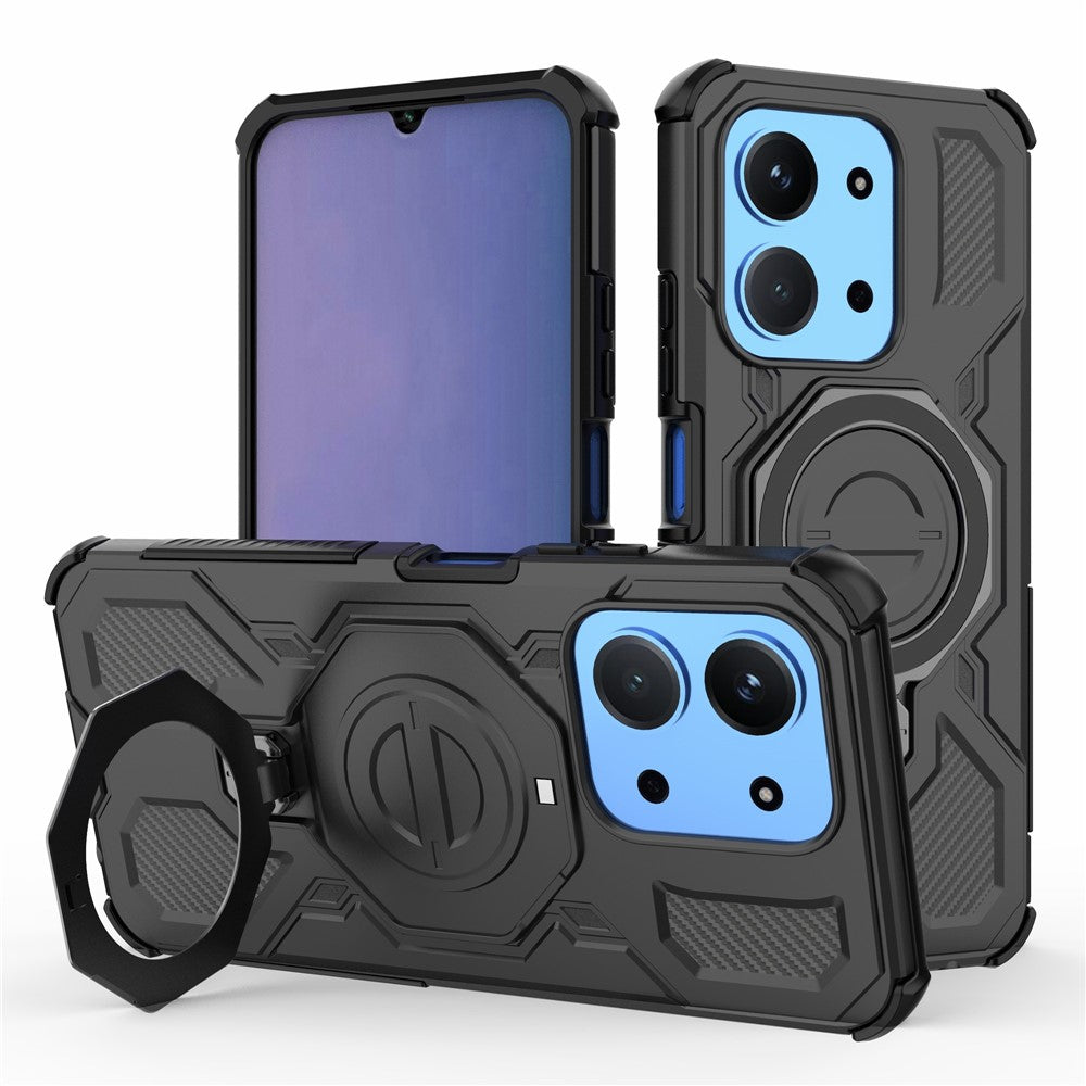 Magnetic Case For Xiaomi Redmi 15C 5G (EU) (173mm)  /  4G (EU) (173mm)  /  Poco C85 4G (173mm) Kickstand PC + TPU Phone Back Cover
