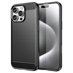 AMORUS för iPhone 16 Pro Max-skal – skyddande mobilskal med kolfibertextur och borstad yta