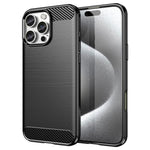 AMORUS For iPhone 16 Pro Case Carbon Fiber Texture Brushed Protective Phone Cover