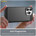 AMORUS For iPhone 16 Pro Case Carbon Fiber Texture Brushed Protective Phone Cover