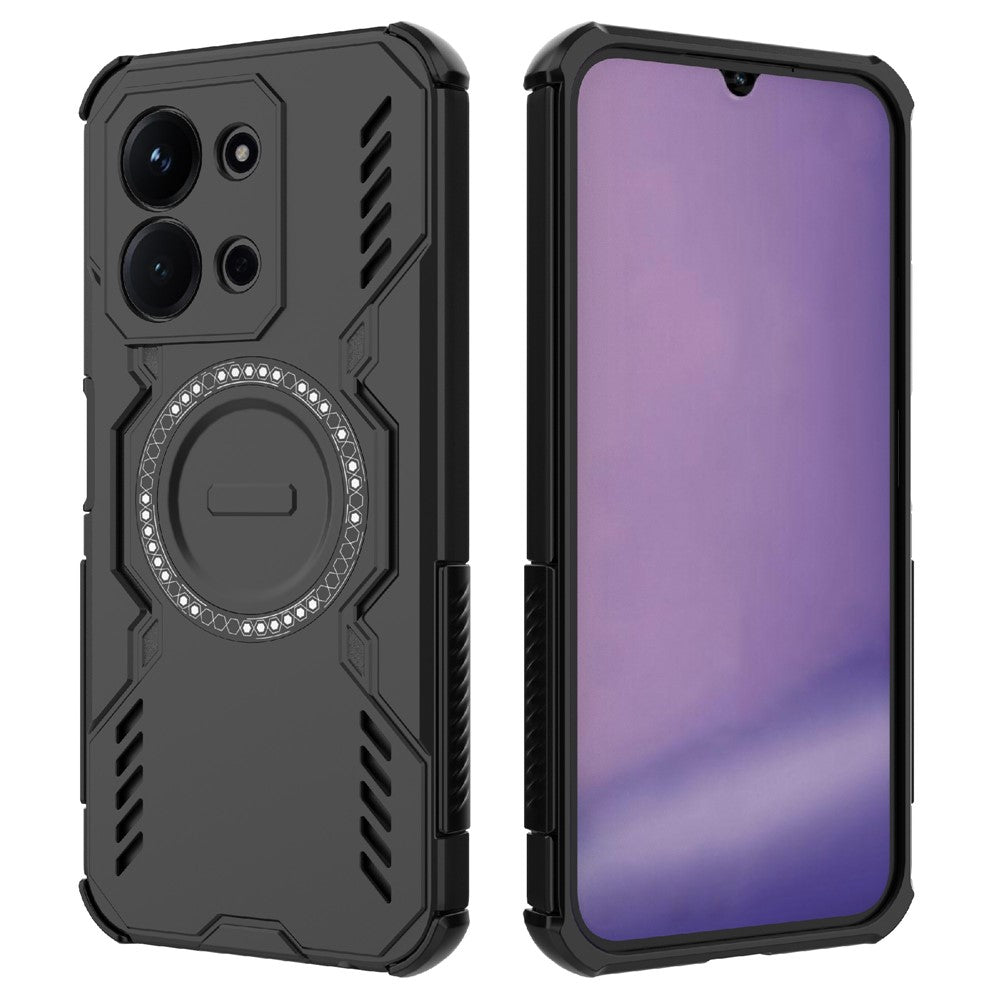 Magnetic Case For Xiaomi Redmi 15C 5G (EU) (173mm)  /  4G (EU) (173mm)  /  Poco C85 4G (173mm) Hollow Heat Dissipation PC + TPU Phone Cover
