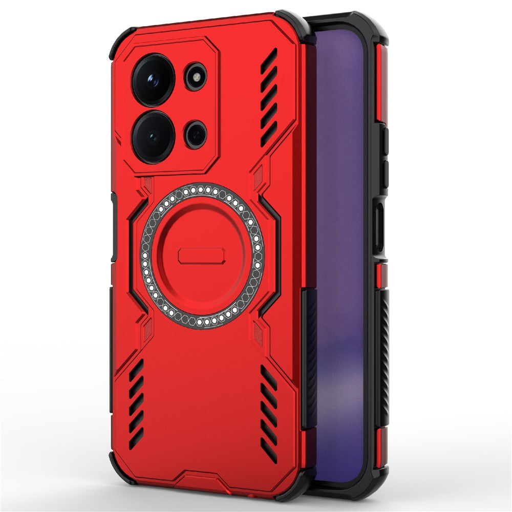Magnetic Case For Xiaomi Redmi 15C 5G (EU) (173mm)  /  4G (EU) (173mm)  /  Poco C85 4G (173mm) Hollow Heat Dissipation PC + TPU Phone Cover