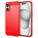 AMORUS For iPhone 16 Plus Case Carbon Fiber Texture Brushed Protective Phone Cover
