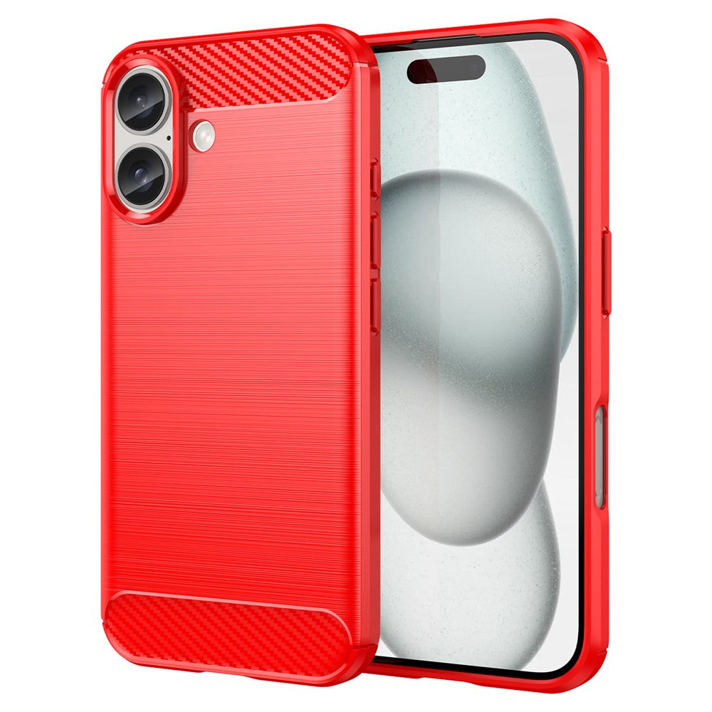 AMORUS For iPhone 16 Plus Case Carbon Fiber Texture Brushed Protective Phone Cover