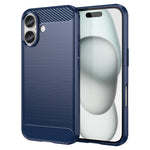 AMORUS For iPhone 16 Plus Case Carbon Fiber Texture Brushed Protective Phone Cover