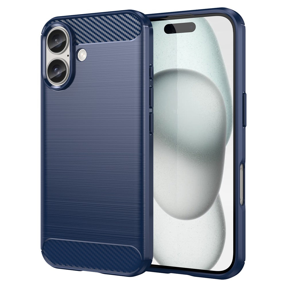 AMORUS For iPhone 16 Plus Case Carbon Fiber Texture Brushed Protective Phone Cover