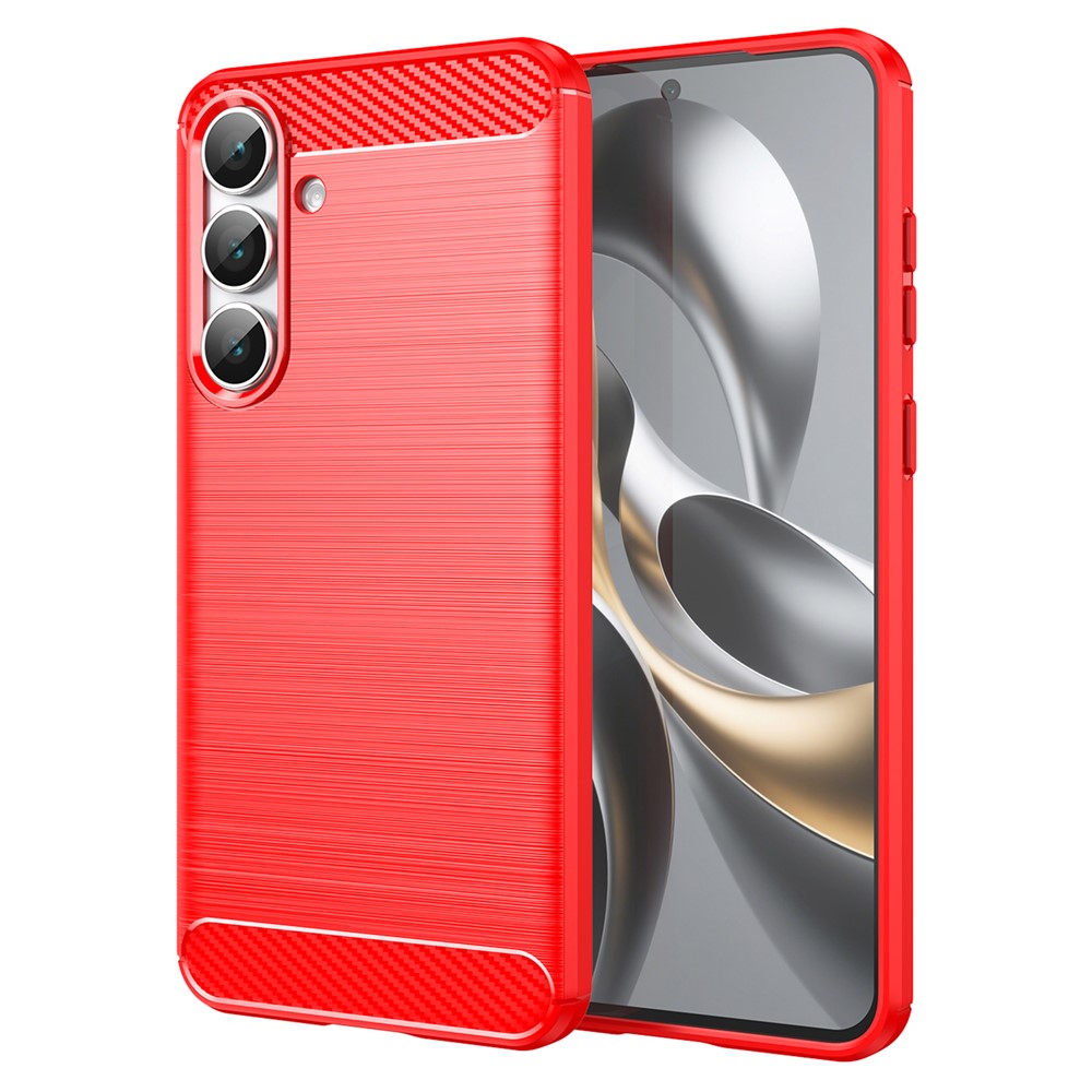 AMORUS For Samsung Galaxy S25 FE Case Carbon Fiber Texture Brushed Protective Phone Cover
