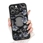 For iPhone 13 Pro Case Compatible with MagSafe Rose Flower Pattern PC + TPU Phone Cover