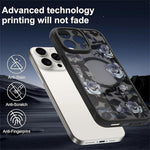 For iPhone 13 Pro Case Compatible with MagSafe Rose Flower Pattern PC + TPU Phone Cover