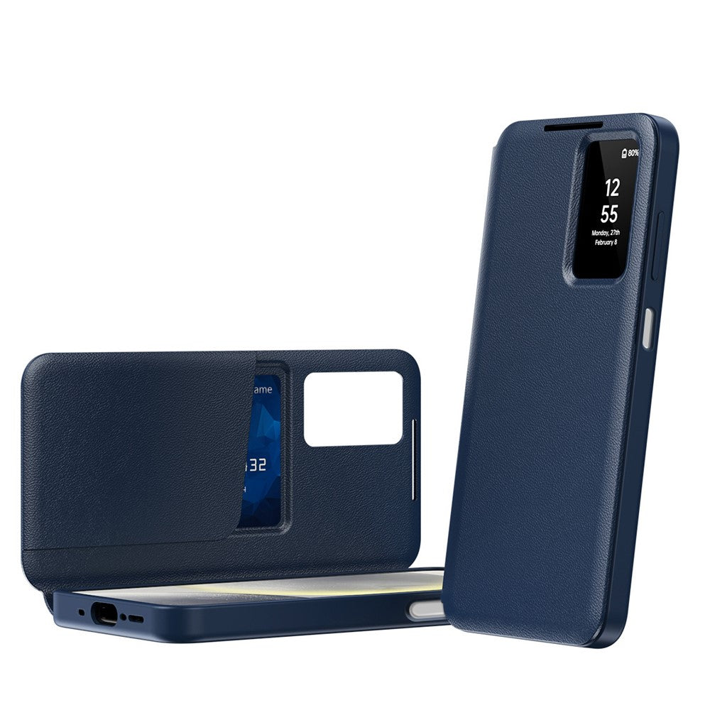 Samsung Galaxy A17 4G / 5G-skal med korthållare Smart View Window Lädermobilskal
