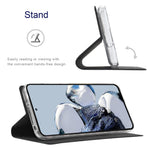 VILI DMX-serien stötsäkert mobilskal för Xiaomi 12T Pro 5G, PU-läder, magnetiskt mobilskal med automatisk stängning, korthållare och stativ