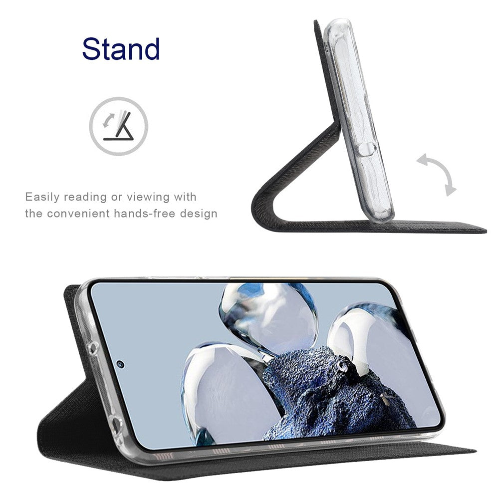 VILI DMX-serien stötsäkert mobilskal för Xiaomi 12T Pro 5G, PU-läder, magnetiskt mobilskal med automatisk stängning, korthållare och stativ