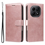 For Xiaomi Poco M8 5G / Redmi Note 15 5G (Global) / 15 4G (Global) Leather Wallet Case with Strap Solid Color Phone Stand Cover