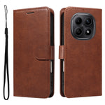 For Xiaomi Poco M8 5G / Redmi Note 15 5G (Global) / 15 4G (Global) Leather Wallet Case with Strap Solid Color Phone Stand Cover