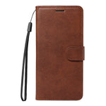 For Xiaomi Poco M8 5G / Redmi Note 15 5G (Global) / 15 4G (Global) Leather Wallet Case with Strap Solid Color Phone Stand Cover