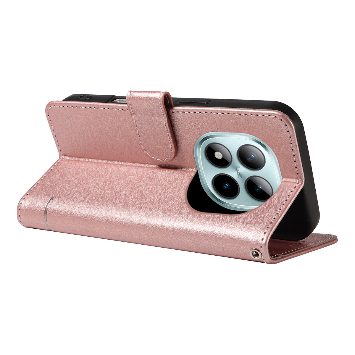 For Xiaomi Poco M8 Pro 5G / Redmi Note 15 Pro+ 5G (Global) Case Cat Pattern Imprint Leather Phone Cover with Wrist Strap