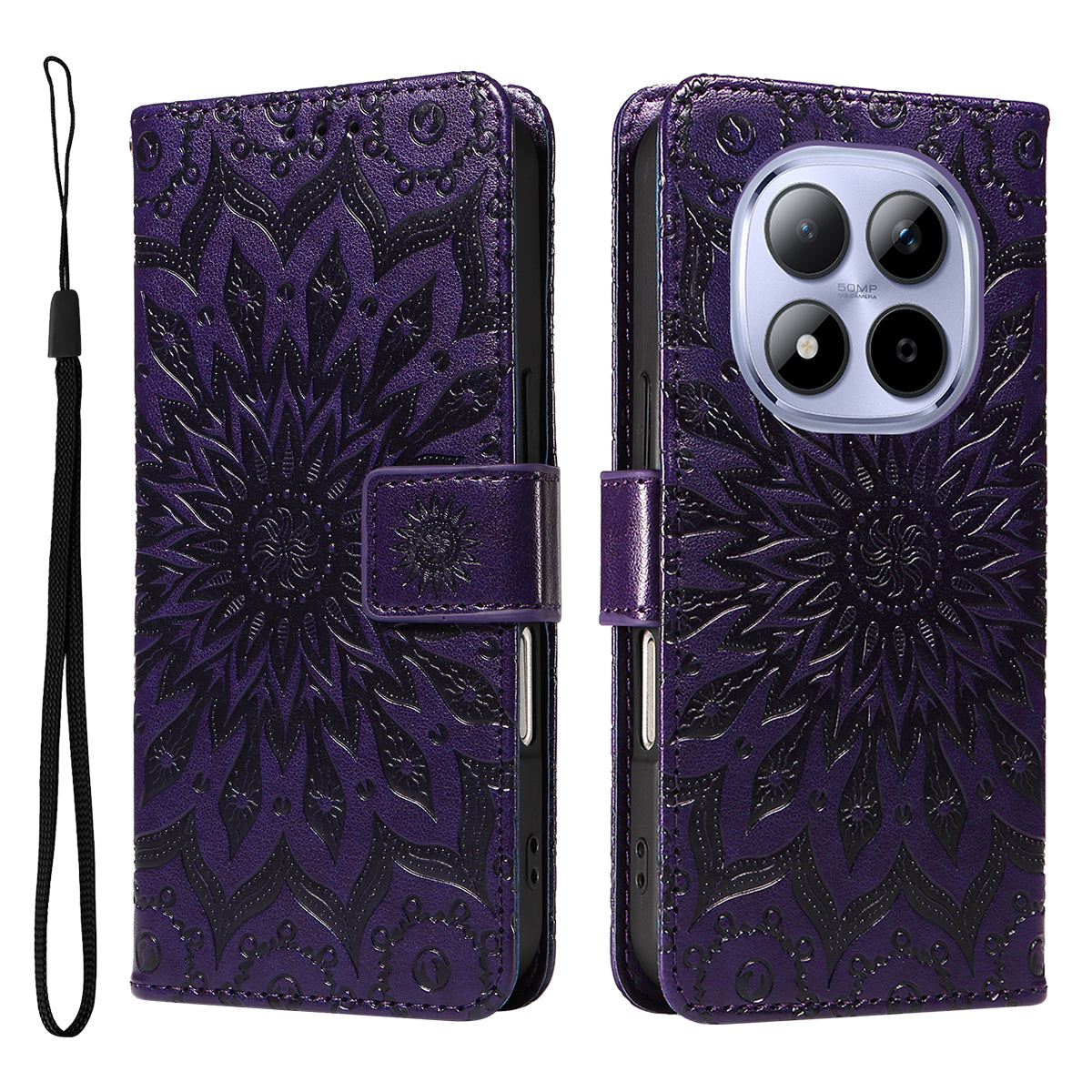 For Xiaomi Redmi Note 15 Pro 5G (Global) Leather Wallet Case Sunflower Imprinted Phone Cover