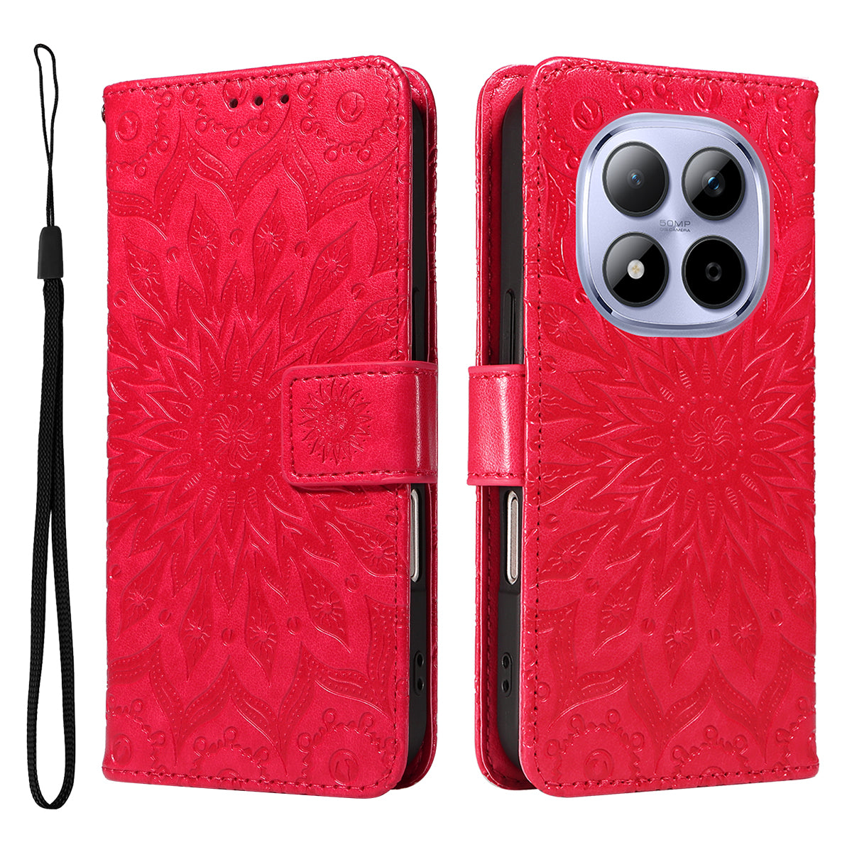 For Xiaomi Redmi Note 15 Pro 5G (Global) Leather Wallet Case Sunflower Imprinted Phone Cover
