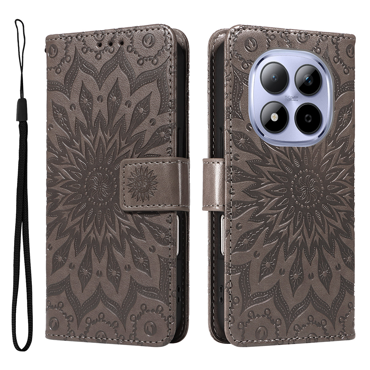 For Xiaomi Redmi Note 15 Pro 5G (Global) Leather Wallet Case Sunflower Imprinted Phone Cover