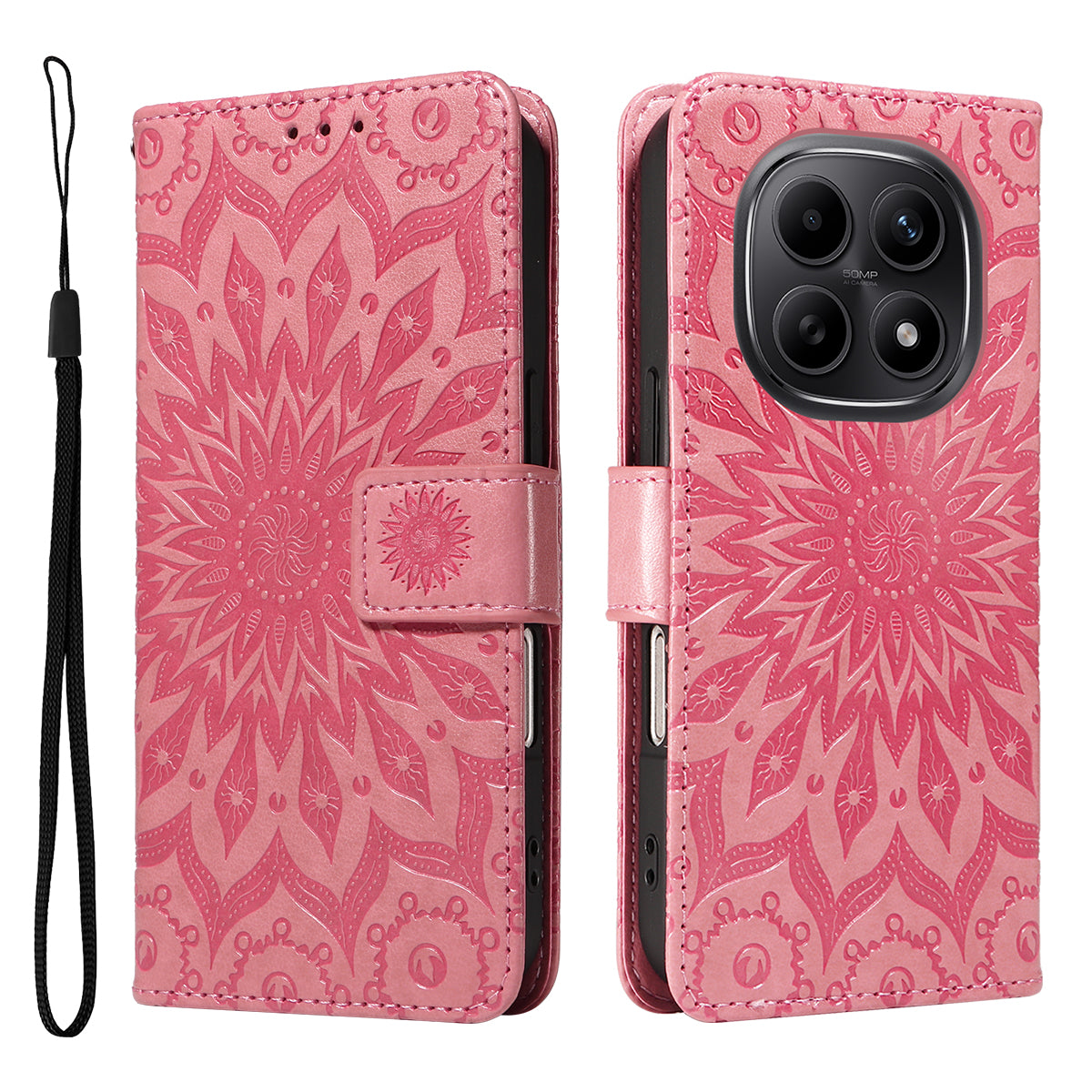 For Xiaomi Poco M8 5G / Redmi Note 15 5G (Global) / 15 4G (Global) Leather Wallet Case Sunflower Imprinted Phone Cover