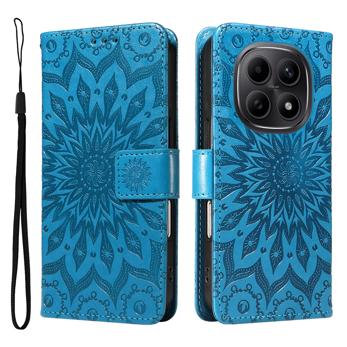 For Xiaomi Poco M8 5G / Redmi Note 15 5G (Global) / 15 4G (Global) Leather Wallet Case Sunflower Imprinted Phone Cover