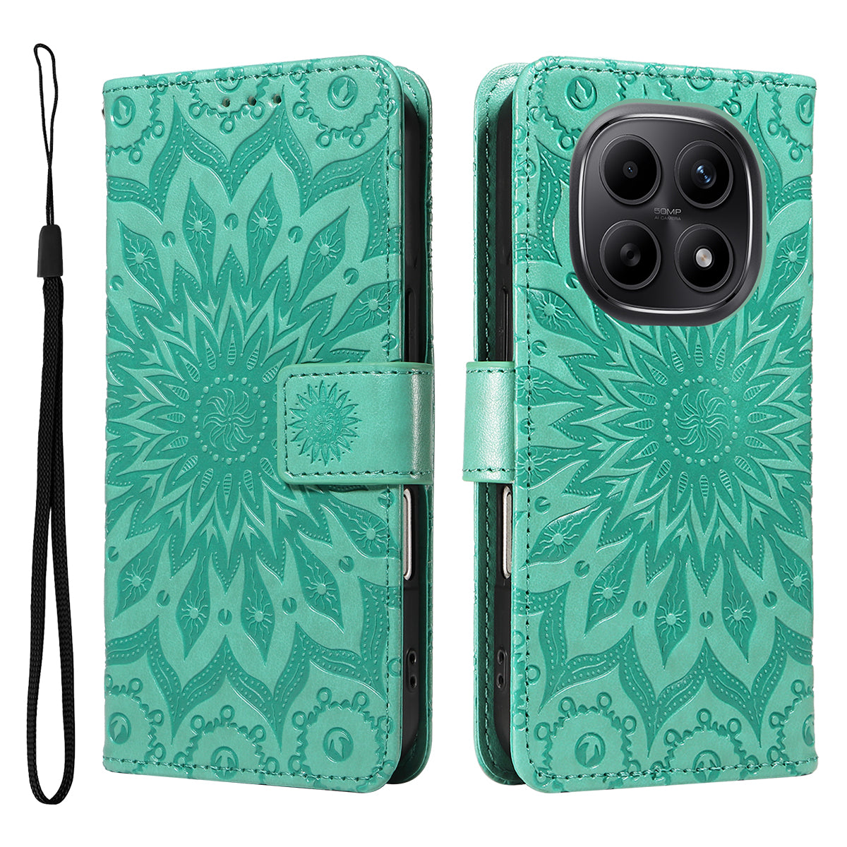 For Xiaomi Poco M8 5G / Redmi Note 15 5G (Global) / 15 4G (Global) Leather Wallet Case Sunflower Imprinted Phone Cover