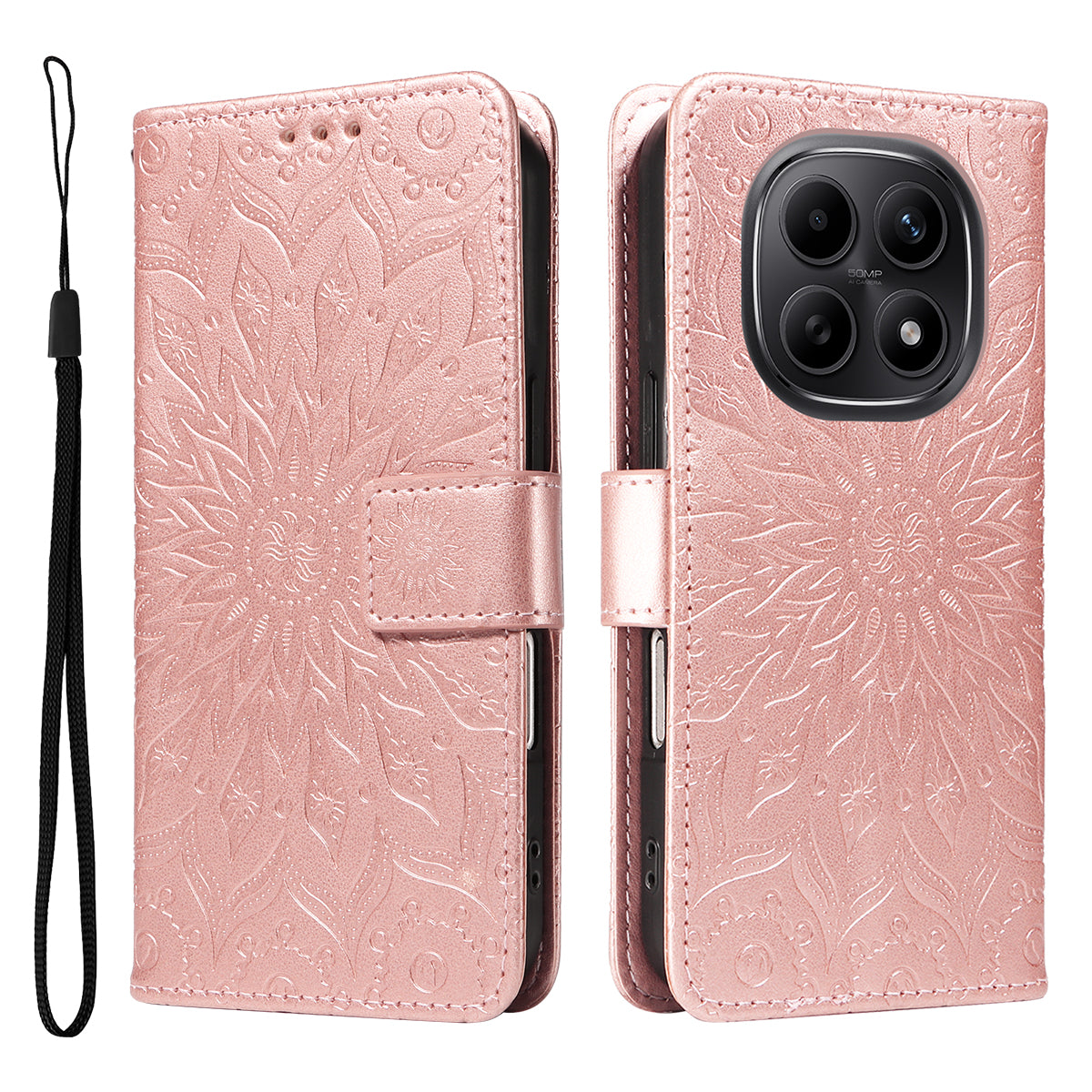 For Xiaomi Poco M8 5G / Redmi Note 15 5G (Global) / 15 4G (Global) Leather Wallet Case Sunflower Imprinted Phone Cover