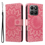 For Honor 400 Smart 4G Læderpung Etui Solsikkepræget Telefoncover