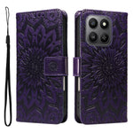 For Honor 400 Smart 4G Læderpung Etui Solsikkepræget Telefoncover