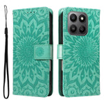 For Honor 400 Smart 4G Læderpung Etui Solsikkepræget Telefoncover