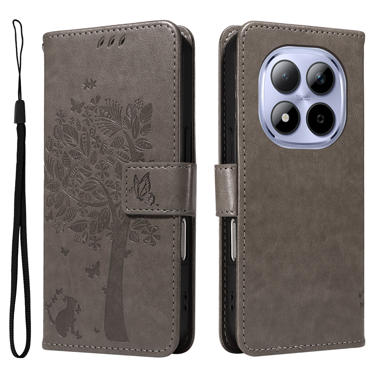 For Xiaomi Redmi Note 15 Pro 5G (Global) Phone Case with Stand Cat Tree Pattern Leather Wallet Mobile Cover