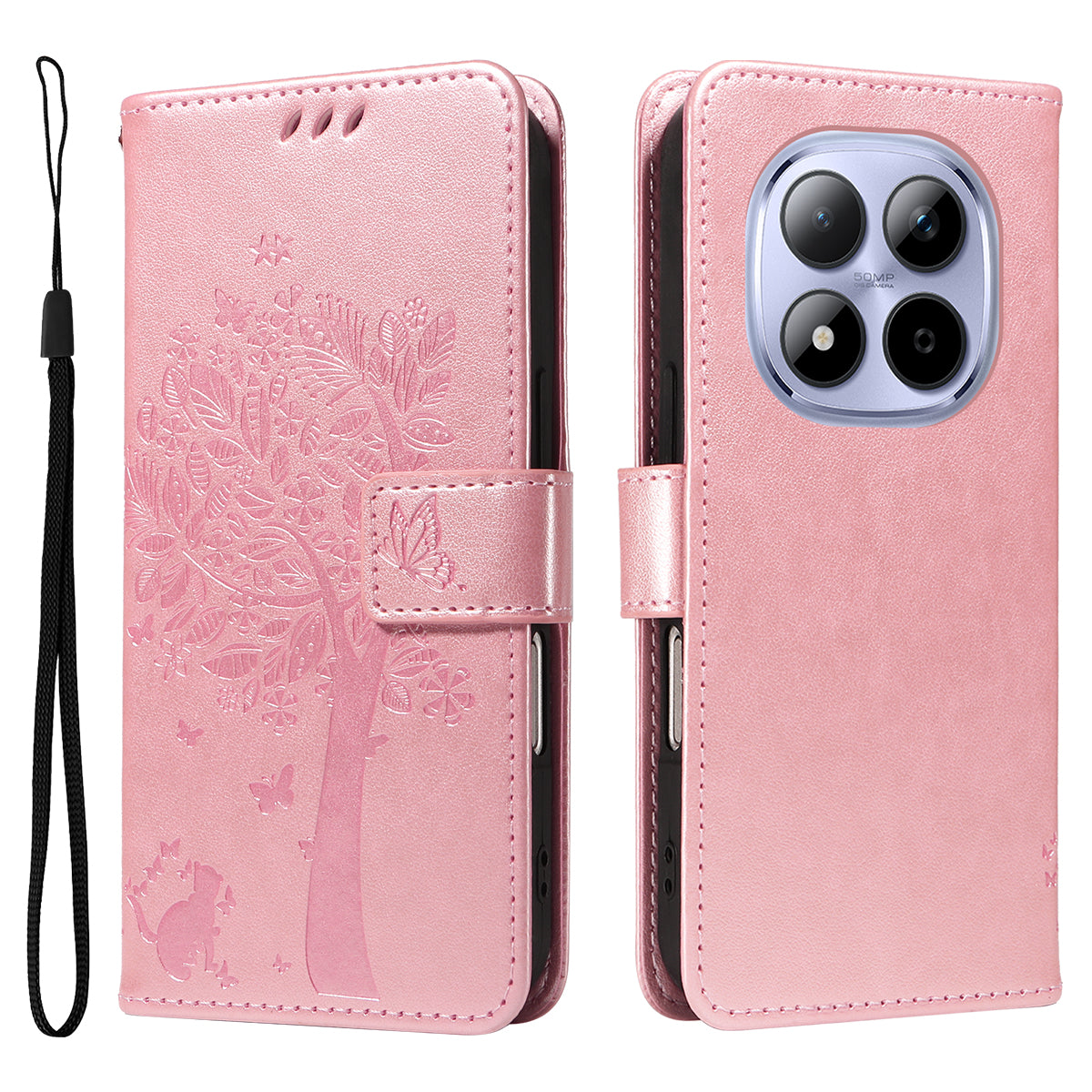 For Xiaomi Redmi Note 15 Pro 5G (Global) Phone Case with Stand Cat Tree Pattern Leather Wallet Mobile Cover