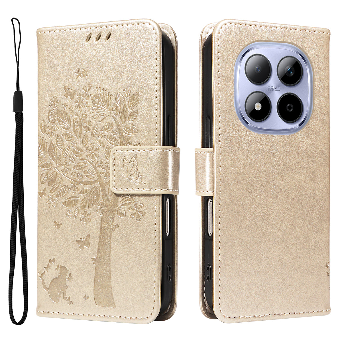 For Xiaomi Redmi Note 15 Pro 5G (Global) Phone Case with Stand Cat Tree Pattern Leather Wallet Mobile Cover