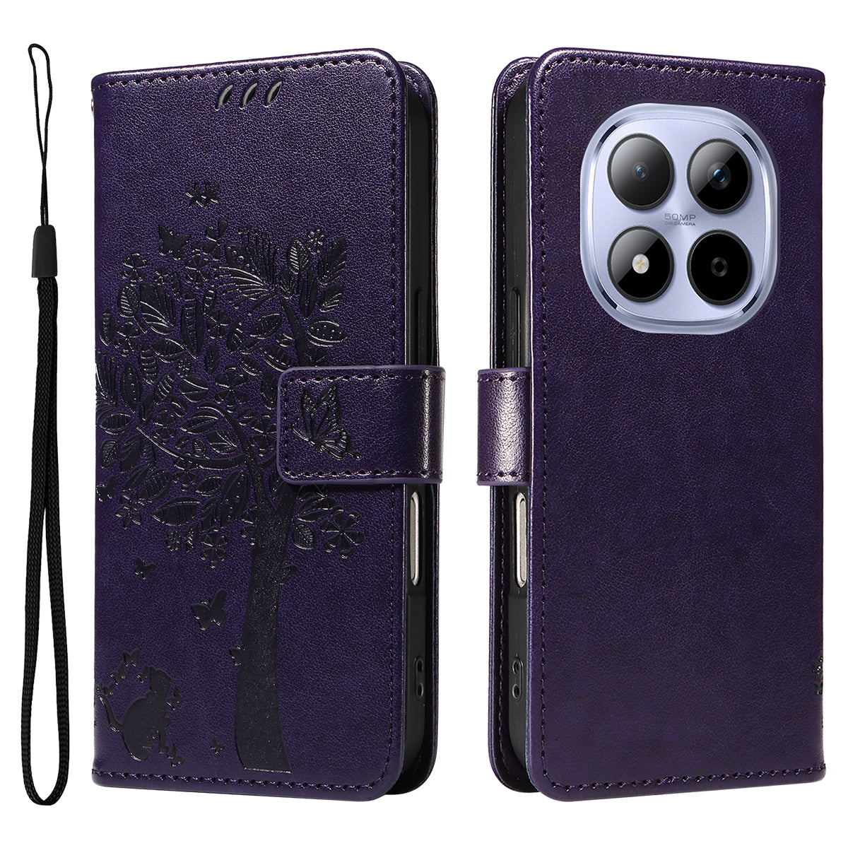 For Xiaomi Redmi Note 15 Pro 5G (Global) Phone Case with Stand Cat Tree Pattern Leather Wallet Mobile Cover