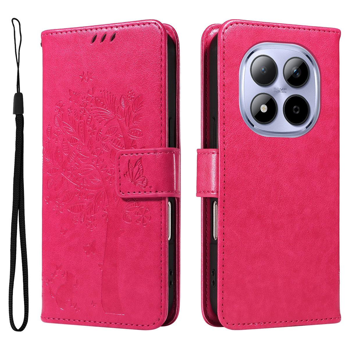 For Xiaomi Redmi Note 15 Pro 5G (Global) Phone Case with Stand Cat Tree Pattern Leather Wallet Mobile Cover