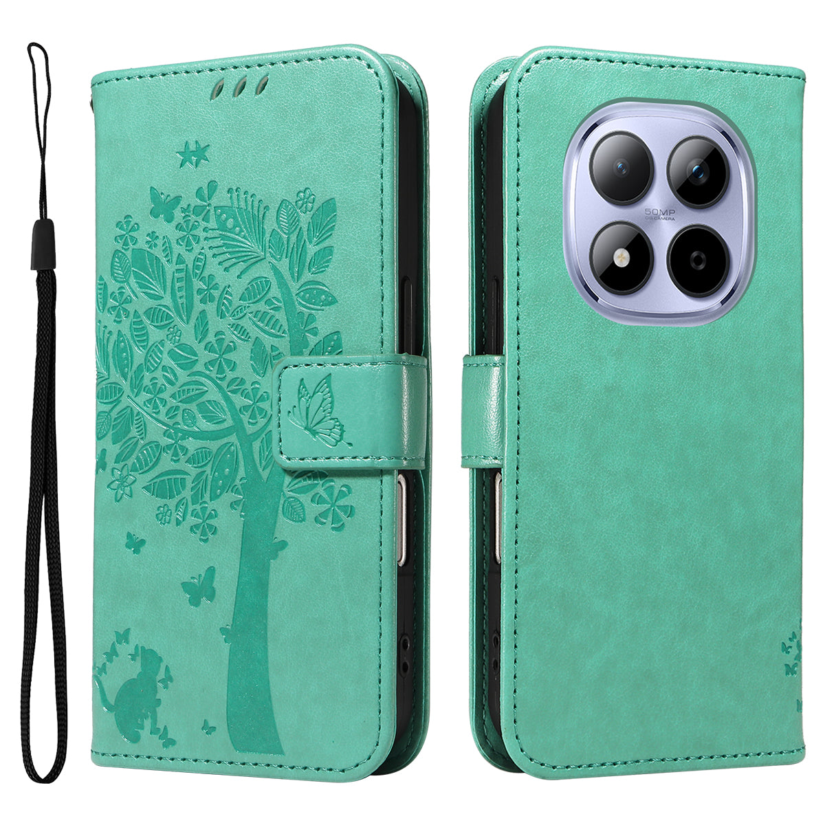 For Xiaomi Redmi Note 15 Pro 5G (Global) Phone Case with Stand Cat Tree Pattern Leather Wallet Mobile Cover