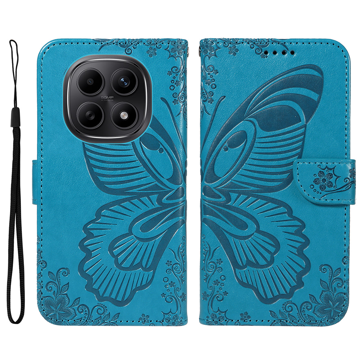 For Xiaomi Poco M8 5G / Redmi Note 15 5G (Global) / 15 4G (Global) Case Butterfly Pattern PU Leather Folio Flip Phone Cover
