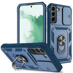 Anti-fall Phone Cover Kickstand For Samsung Galaxy S22+ 5G, Anti-scratch Phone Case Card Holder with Sliding Camera Lid