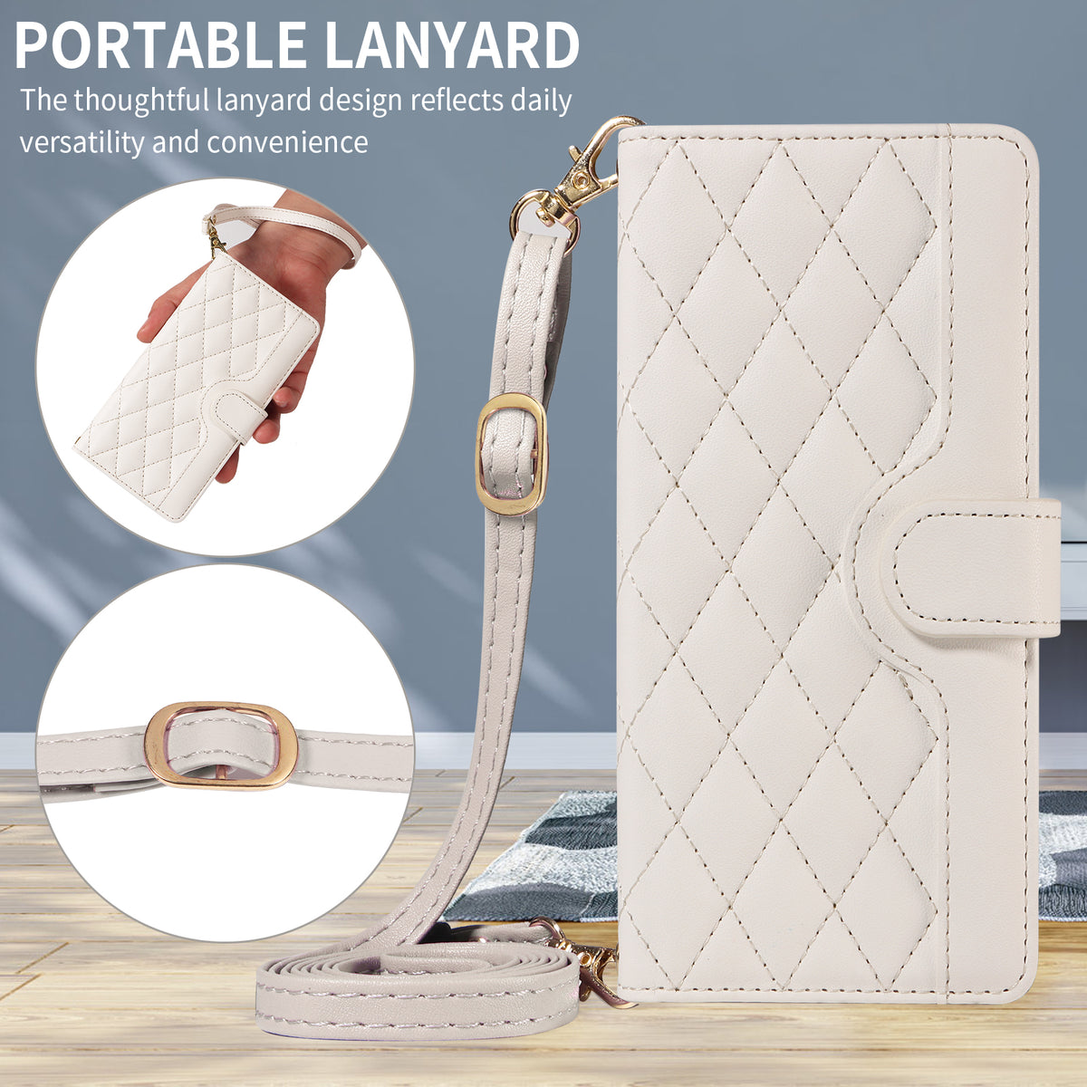 For Xiaomi Poco M8 5G / Redmi Note 15 5G (Global) Wallet Case Rhombus Leather Phone Cover with Strap