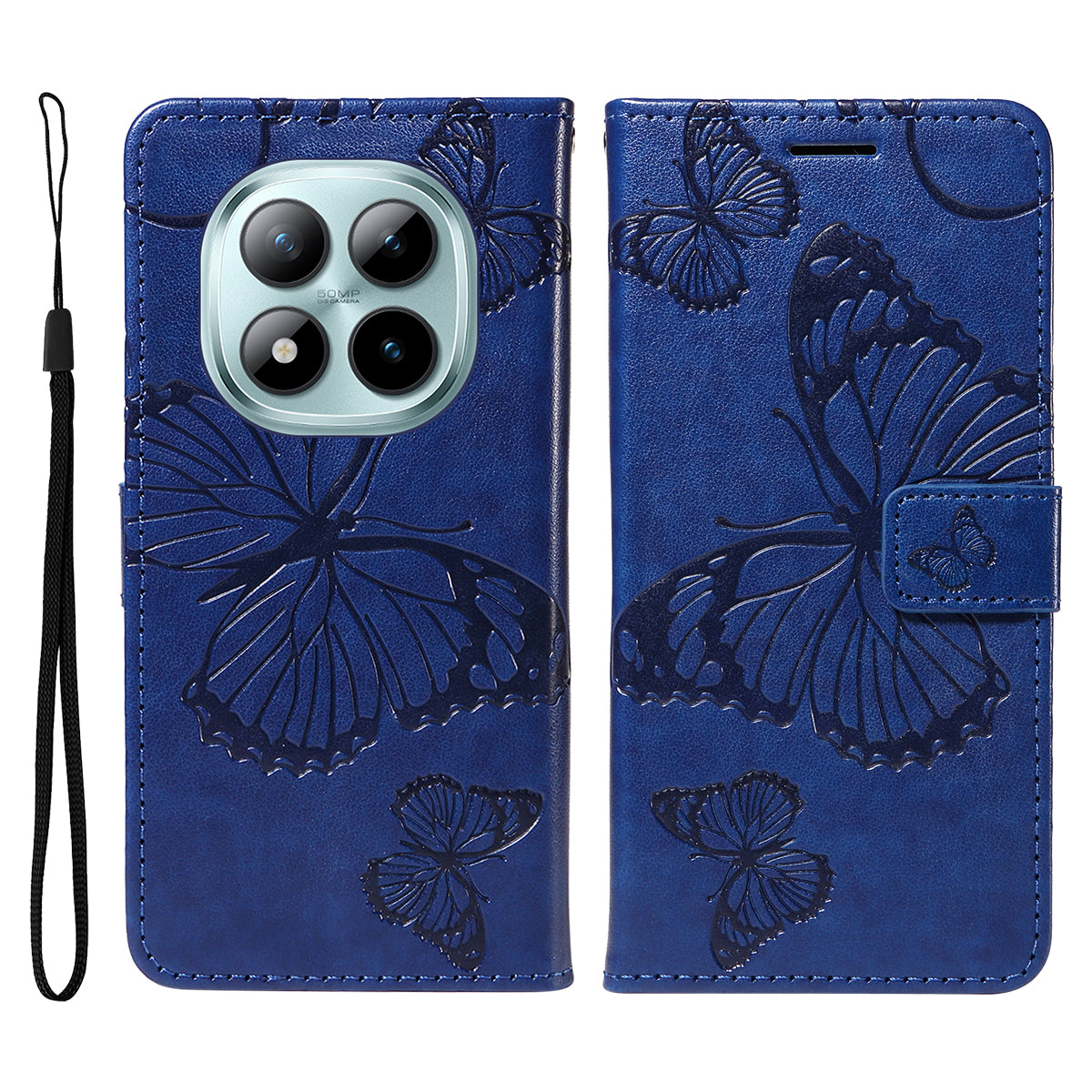 For Xiaomi Poco M8 Pro 5G / Redmi Note 15 Pro+ 5G (Global) Wallet Case Floral Butterfly Imprinted Leather Phone Cover Stand
