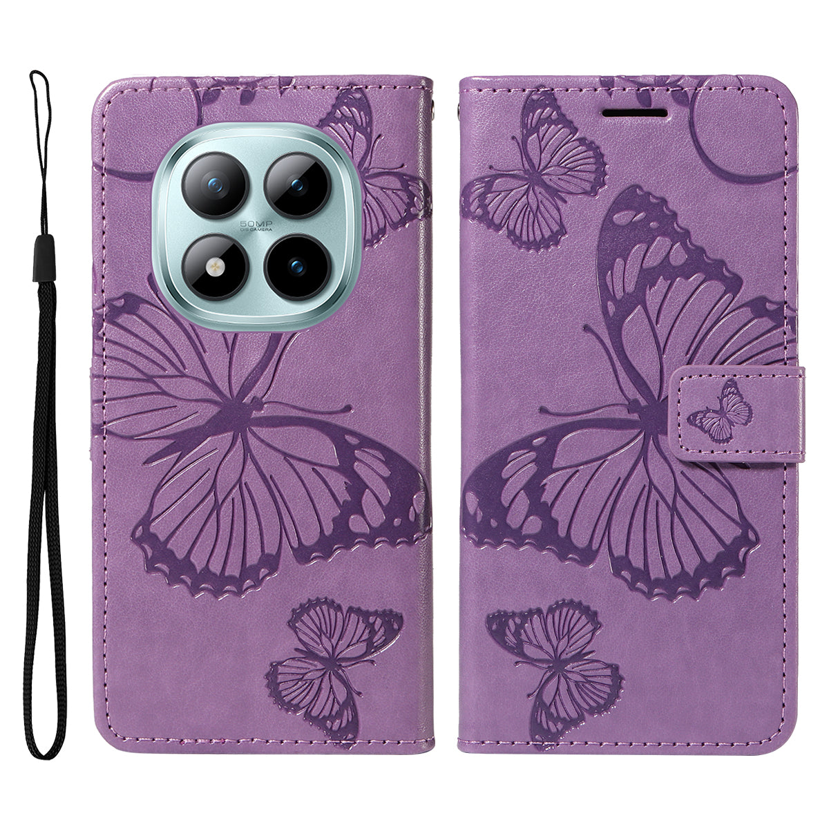 For Xiaomi Poco M8 Pro 5G / Redmi Note 15 Pro+ 5G (Global) Wallet Case Floral Butterfly Imprinted Leather Phone Cover Stand