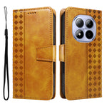For Xiaomi Redmi Note 15 Pro 5G (Global) Leather Case Wallet Stand Grids Imprinted Phone Cover with Strap