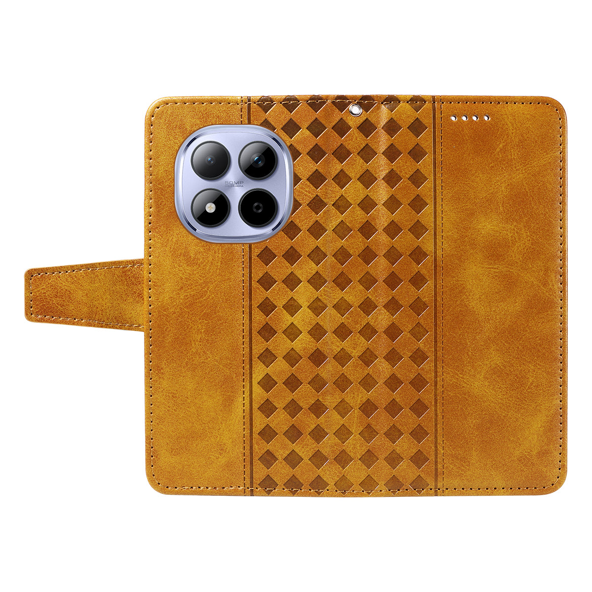 For Xiaomi Redmi Note 15 Pro 5G (Global) Leather Case Wallet Stand Grids Imprinted Phone Cover with Strap