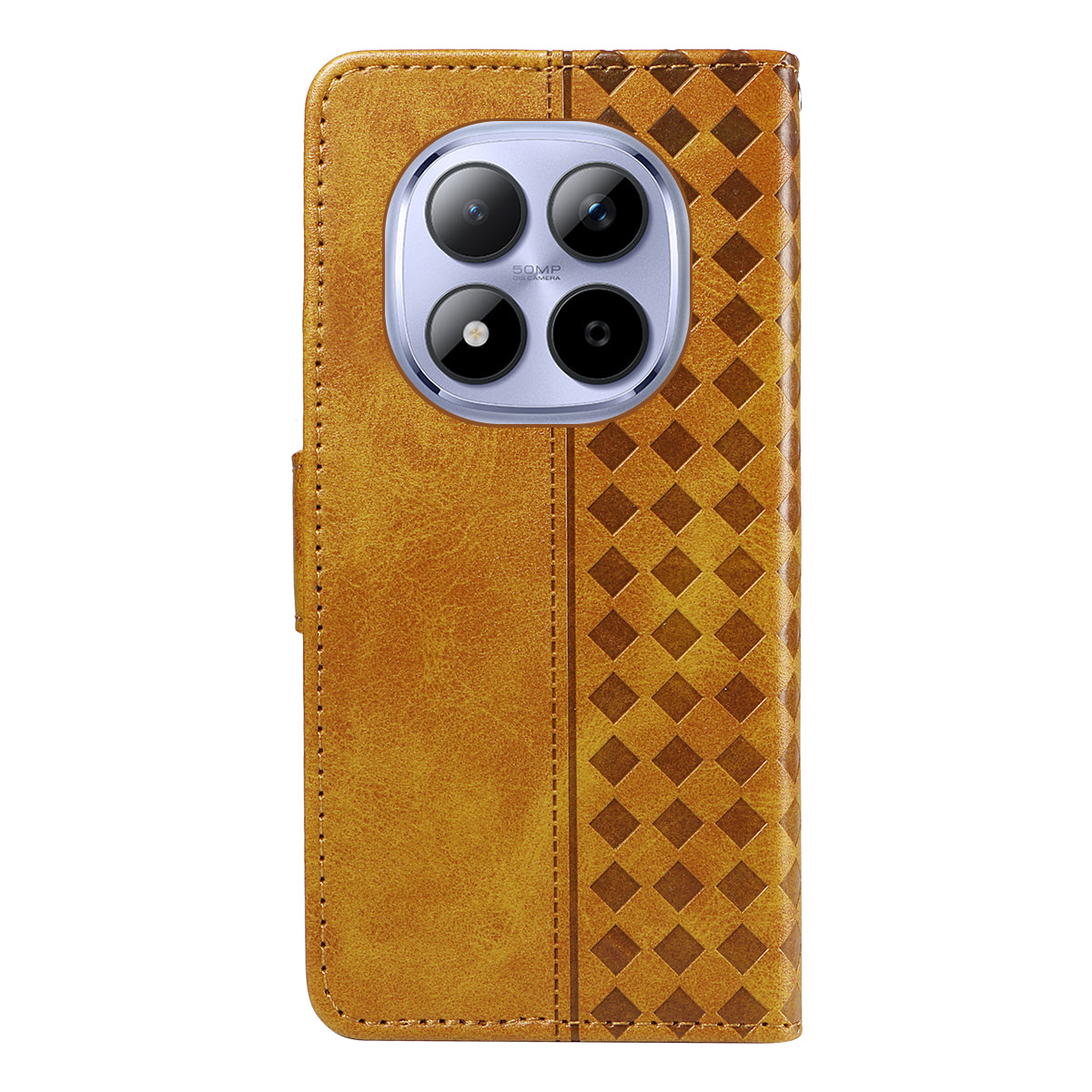 For Xiaomi Redmi Note 15 Pro 5G (Global) Leather Case Wallet Stand Grids Imprinted Phone Cover with Strap